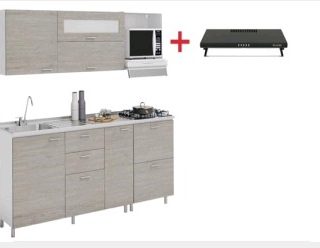 COCINA GENOVA 2.10 ALMEND 4G IZQ + CAMPANA