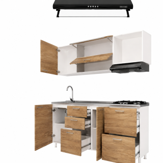 COCINA GENOVA 2.10 MAPLE 4G DER+CAMPANA